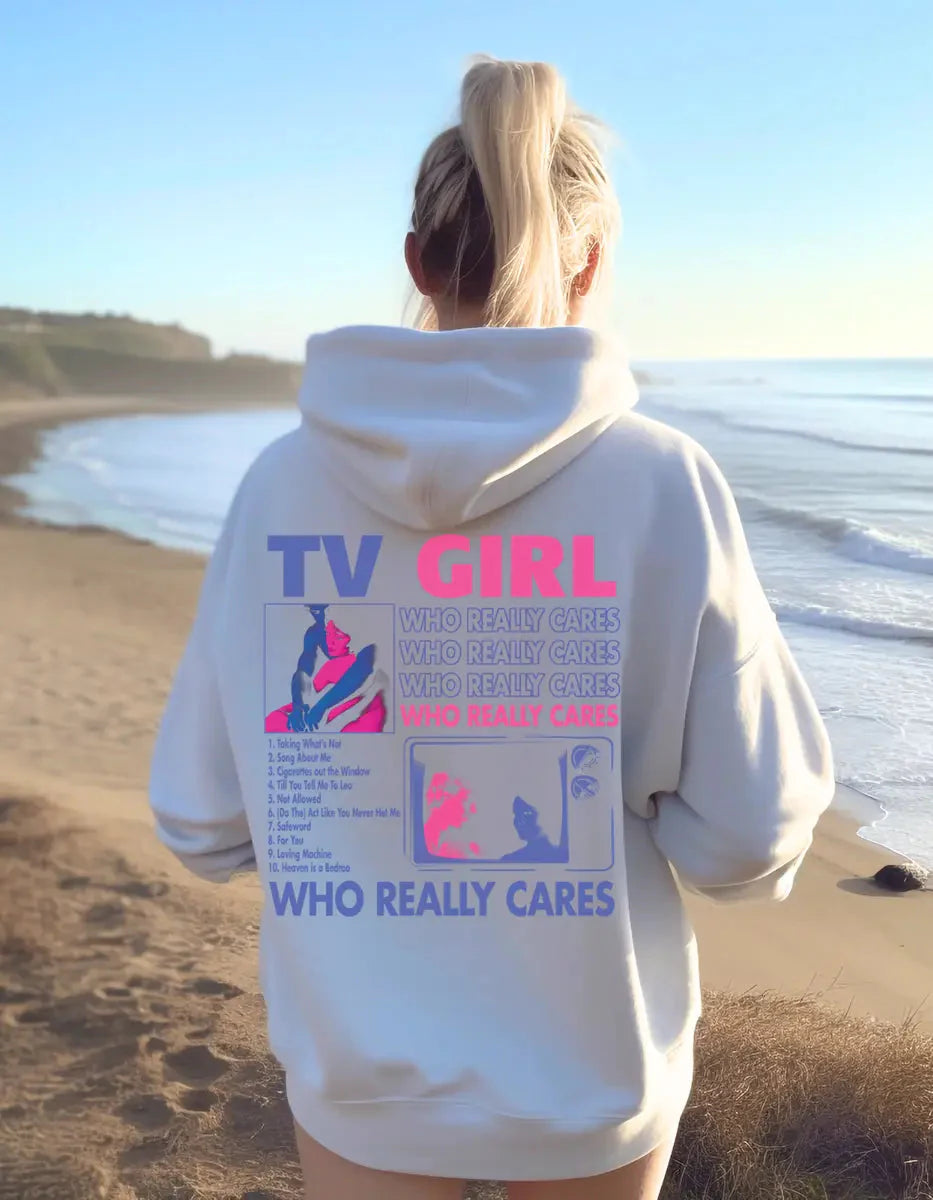 "TV Girl Who Really Cares" Hoodie-Luxandluxy