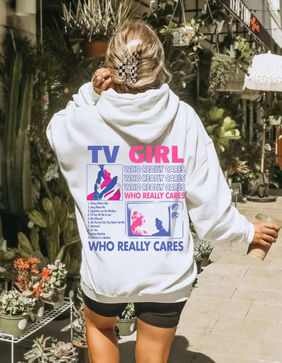 "TV Girl Who Really Cares" Hoodie-Luxandluxy