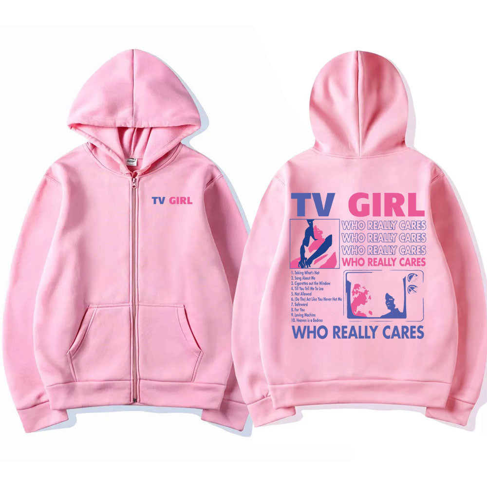 "TV Girl Who Really Cares" Hoodie-Luxandluxy