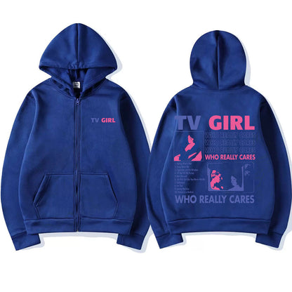 "TV Girl Who Really Cares" Hoodie-Luxandluxy