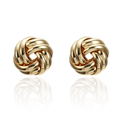 Twisted Swirl Stud Earrings-Luxandluxy