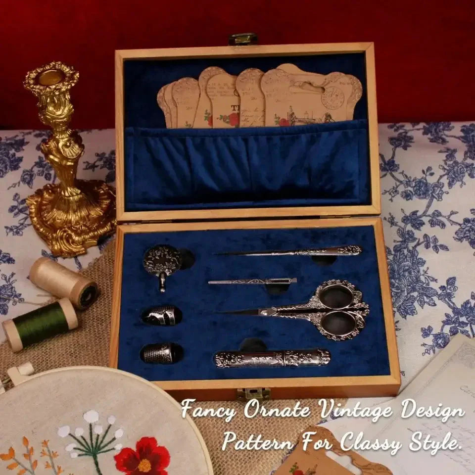 Vintage Antique Embroidery Set-Luxandluxy