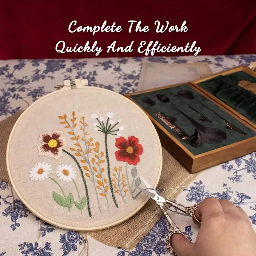 Vintage Antique Embroidery Set-Luxandluxy