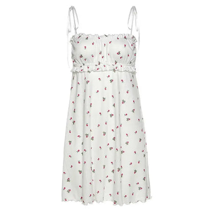 White Blossom Pointelle Slip Dress-Luxandluxy