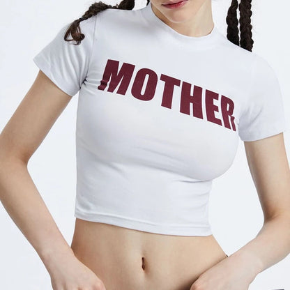 White 'Mother F*cker' Crop Top-Luxandluxy