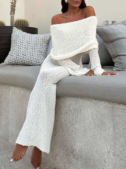 Marisol Off Shoulder Boucle Maxi Dress