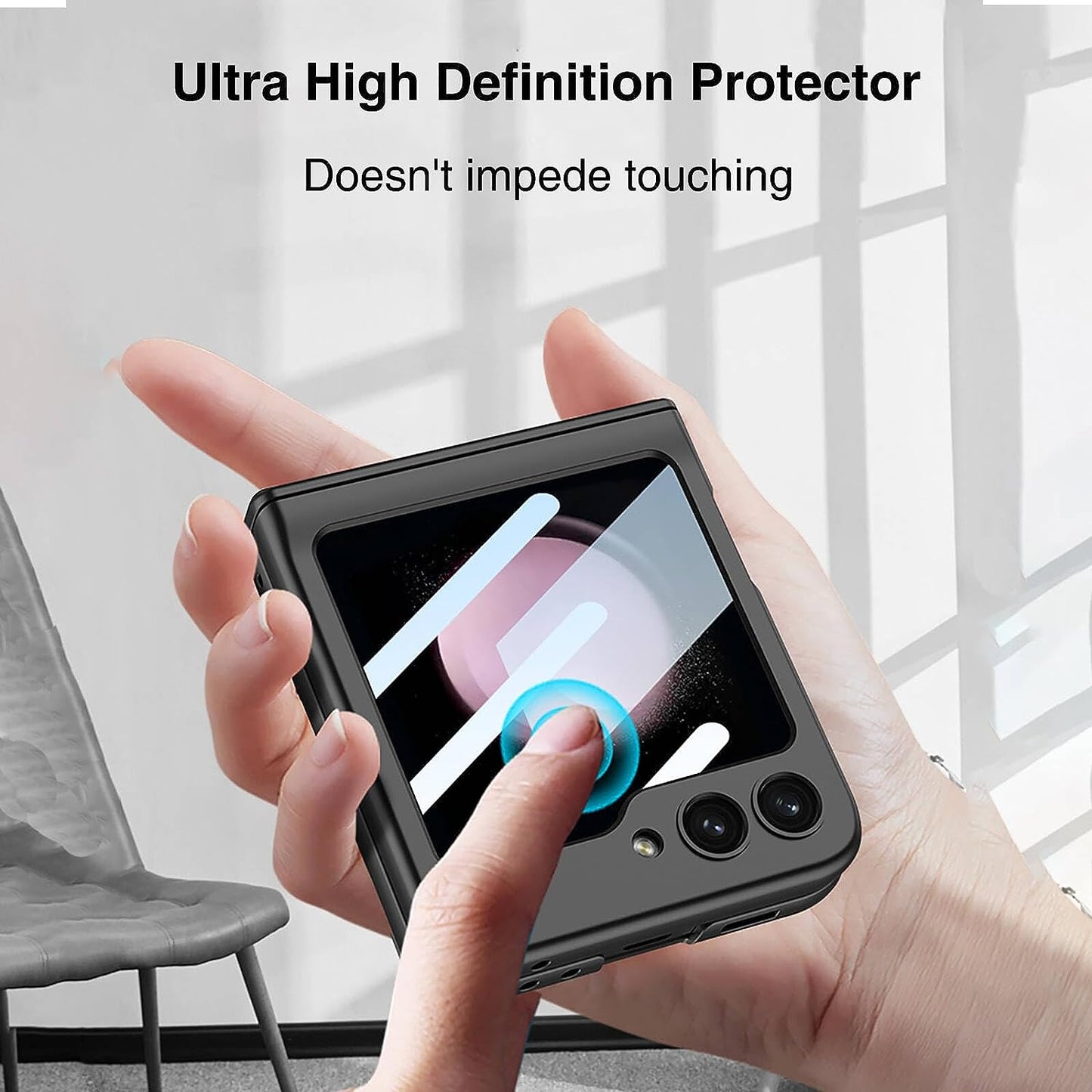 Z Flip 5 Hinge Case with Screen Protector-Luxandluxy