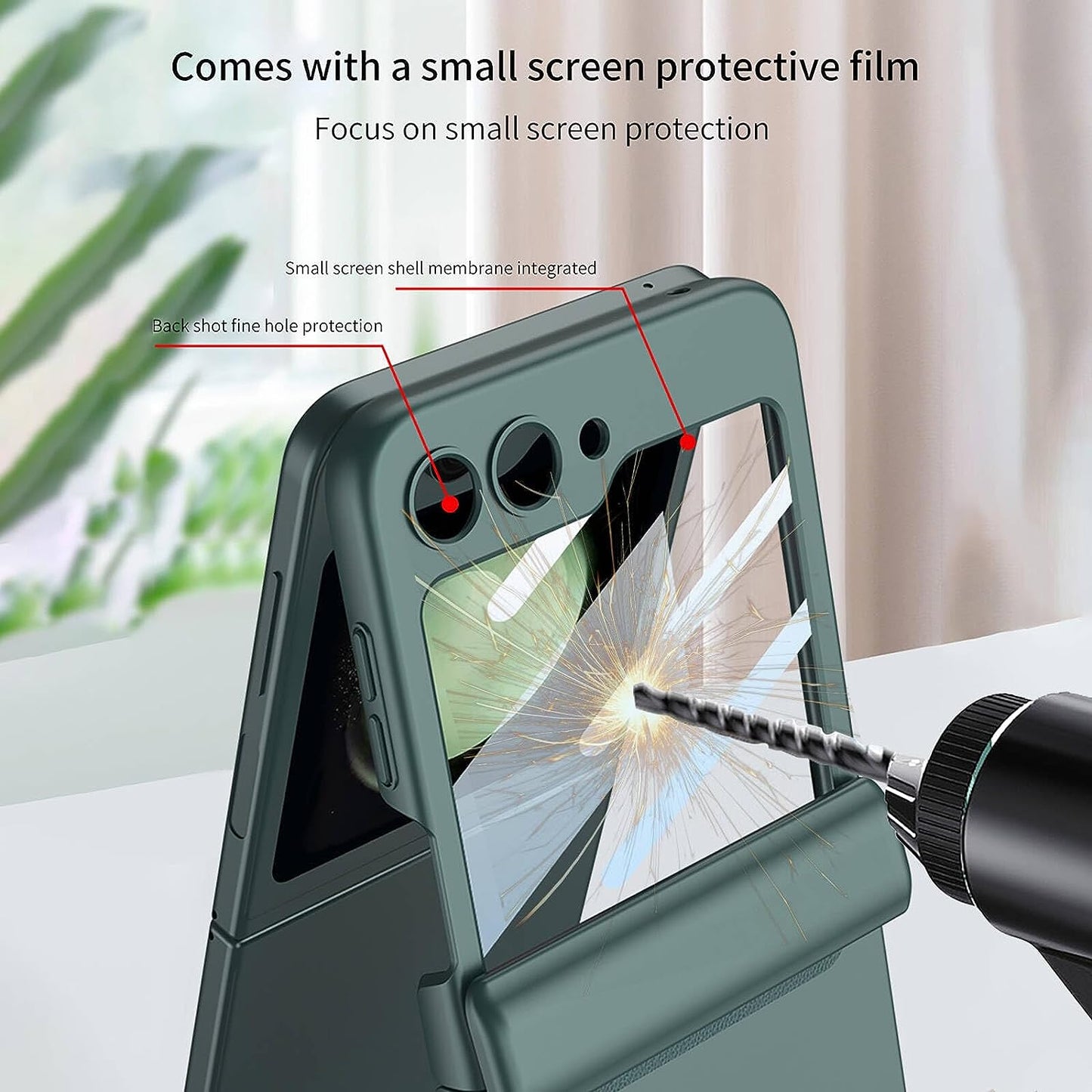 Z Flip 5 Hinge Case with Screen Protector-Luxandluxy