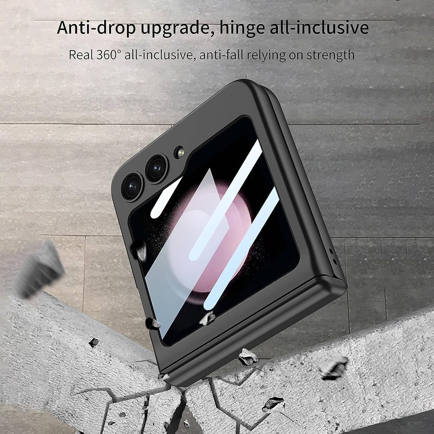 Z Flip 5 Hinge Case with Screen Protector-Luxandluxy