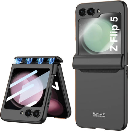 Z Flip 5 Hinge Case with Screen Protector-Luxandluxy